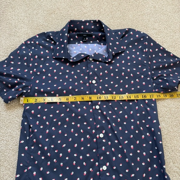 Bonobos Mens Micro Floral Print Short Sleeve Button Down Shirt - Picture 9 of 10